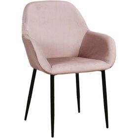 Conjunto De 2 Cadeiras Estofadas De Refeição Braços Rosa