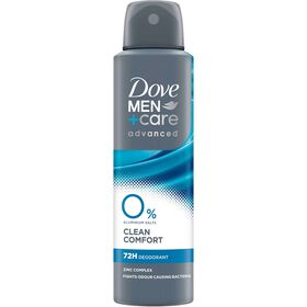 Desodorizante Spray Clean Comfort 0% Alumínio Dove Men +Care 150 ml