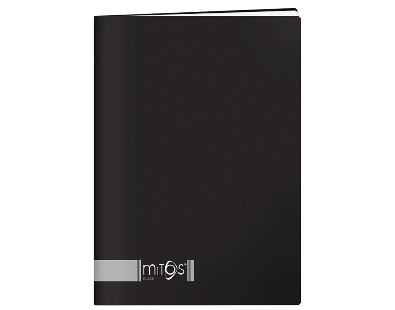Caderno Agrafado Liso A4 Mitos Preto 80 Folhas