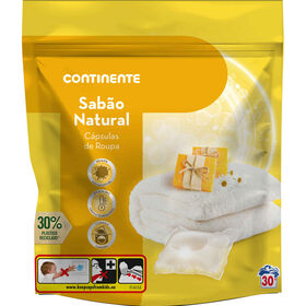 Detergente Máquina Roupa Cápsulas Sabão Natural Continente
