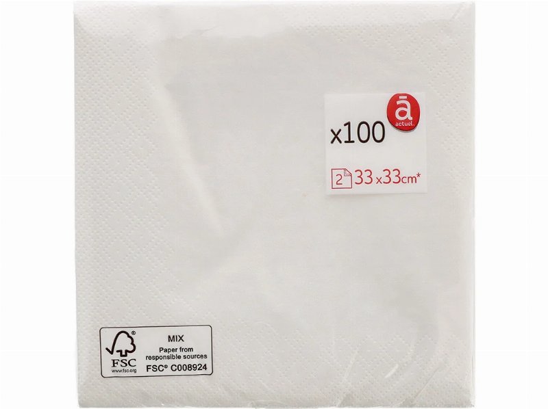 Guardanapos Actuel Folha Dupla 100 Unidades 33X33Cm