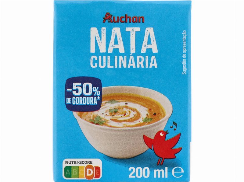 Natas Auchan Uht Culinária Light 200 ml