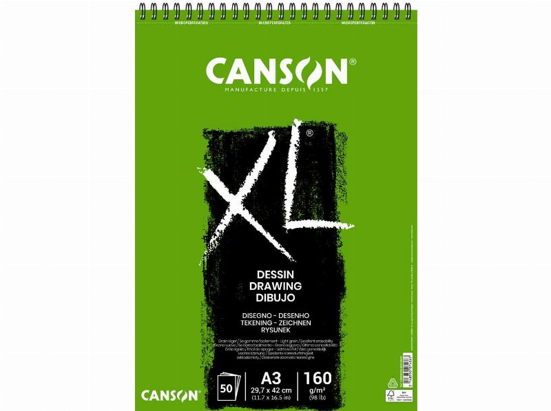 Bloco Desenho Espiral Canson Xl Dessin/Desenho 160 g A3 50 Folhas