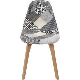 Conjunto De 4 Cadeiras Estofadas Nórdica Patchwork Cinza