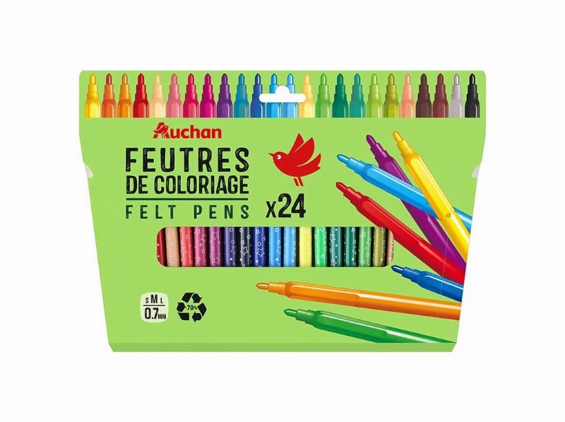 Caixa Com 24 Marcadores De Colorir Auchan