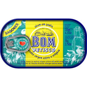 Atum Posta Em Azeite Virgem Extra E Oregãos Bom Petisco 120 gr (Peso Escorrido 78 gr)