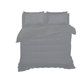 Conjunto Lençóis Microfibra 260X280Cm Cinza Kasa 1 Un