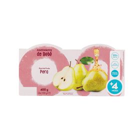 Puré De Fruta Pera +4M Continente Do Bebé 4 X 100 gr