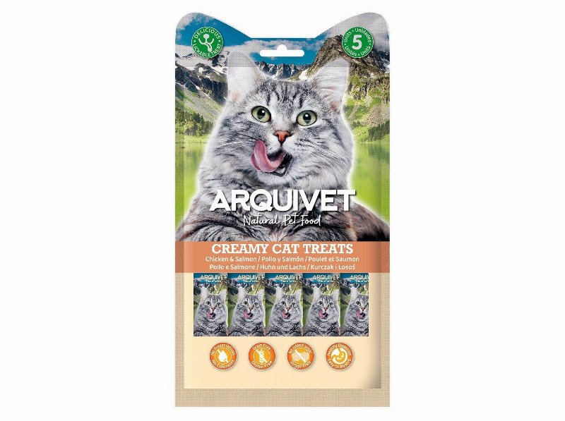 Snack Líquido Gato Arquivet Frango E Salmão 5X14 g
