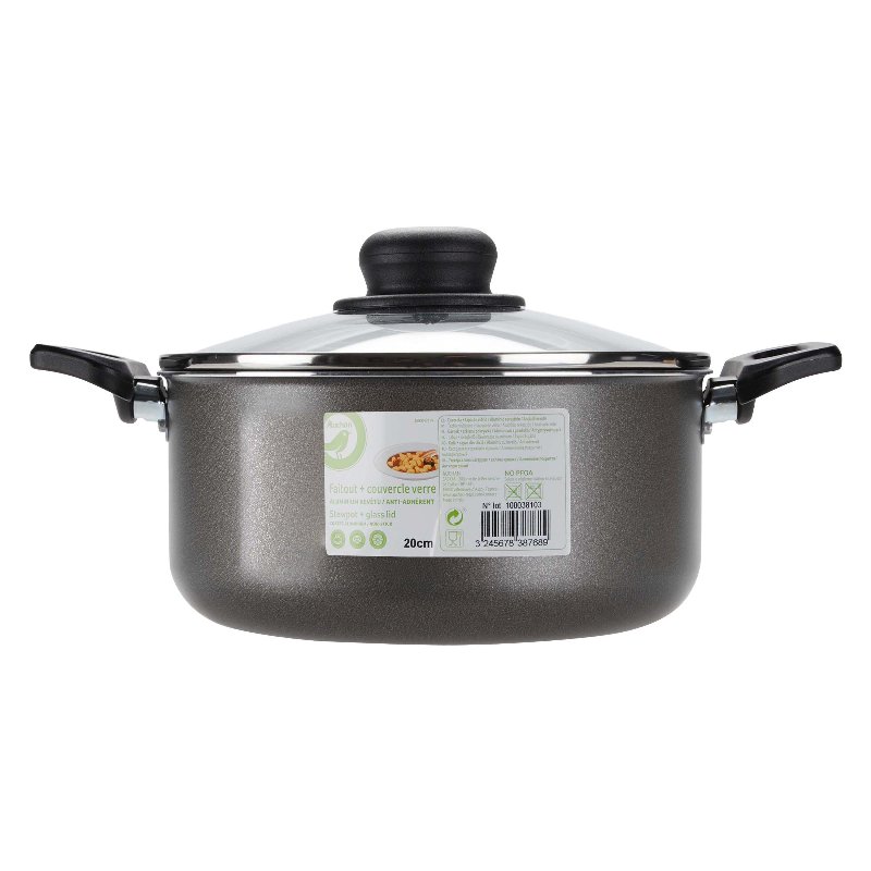 Caçarola C/ Tampa Auchan Aluminio 20 Cm
