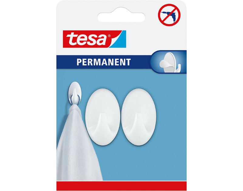 Ganchos Permanentes Tesa Ovais S Branco Pack 2 Unidades