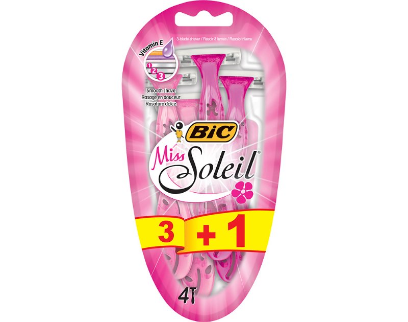 Lâminas Bic Descartáveis Miss Soleil 3+1Un Grátis