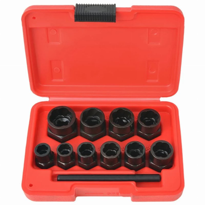 Hkh Conjunto Extractor Para Parafusos E Porcas Danificados Em Aço - 11 Peças