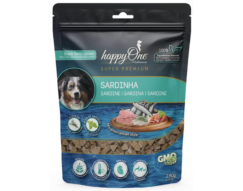Snack Para Cão Happyone Mediterraneum Com Sardinha 190 g
