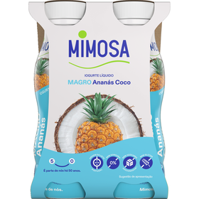 Iogurte Líquido Magro Ananás E Coco Mimosa 604 gr (4 Un)