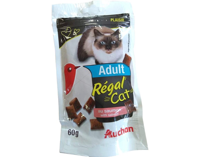 Snacks Para Gato Auchan Adulto Régal' Cat Com Salmão 60 g