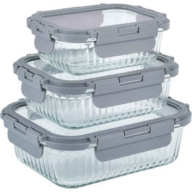 Conjunto 3 Caixas Herméticas Cinza Ceramic Colors Kasa