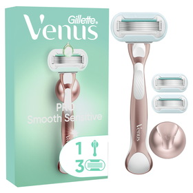 Máquina Depilatória Pro Smooth Sensitive Com 3 Recargas Gillette Venus 1 Un