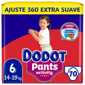 Fraldas Pants Activity Extra 14-19 kg T6 Dodot 70 Un (2 X 35 Un)