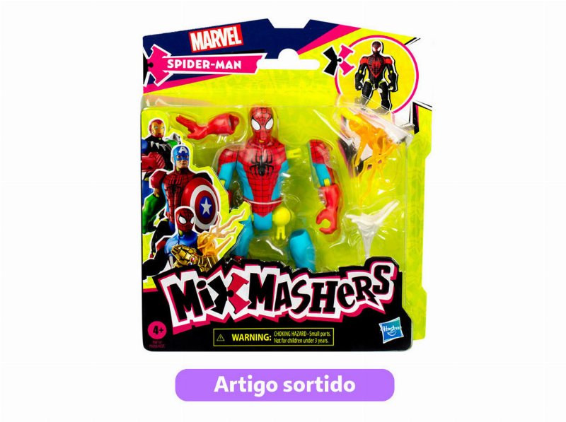 Figura Básica Mixmashers Homem-Aranha 12Cm Modelos Sortidos