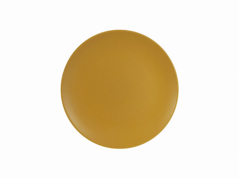 Conjunto 4 Pratos Sobremesa Grés Actuel Branco / Mostarda Ø20Cm