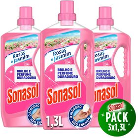 Lava Tudo Rosas E Jasmim Sonasol 3 X 1,3 Lt