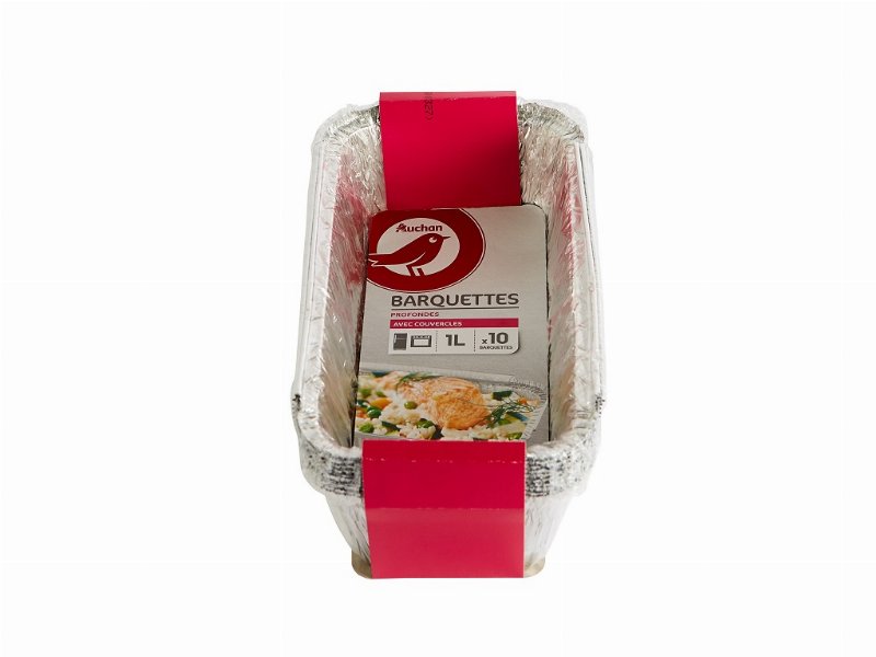 Tabuleiro Com Tampa Descartável Auchan Aluminio 1 l Pack 10Unidades