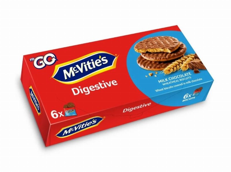 Bolachas Digestivas Mcvitie's To Go Chocolate De Leite 6X33 g