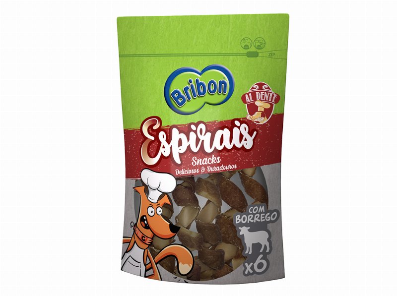Snack Para Cão Bribon Espirais Borrego 6Un