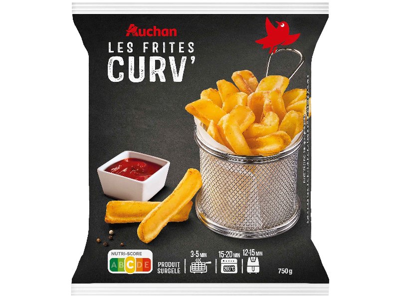 Batatas Pré-Fritas Auchan Curv' P/Forno E Airfryer 750 g