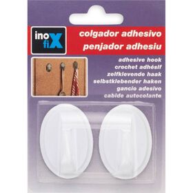 Ganchos Adesivos Ovais Branco Inofix 2 Un