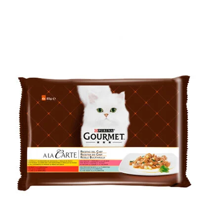 Comida Húmida Para Gato A La Carte Mix Purina Gourmet 0.34Kg