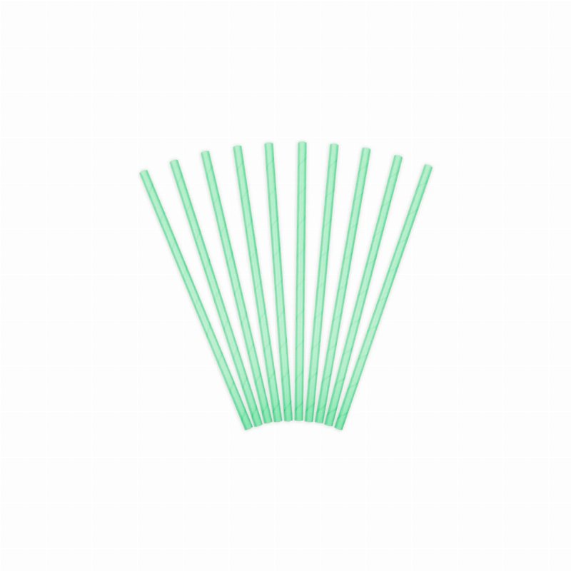 Pack 10 Palhas Verde Menta Papel 19,5 Cm