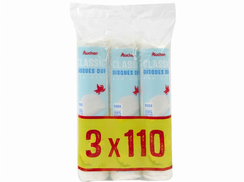 Discos Desmaquilhantes Auchan Duo Clássico 3X110Un