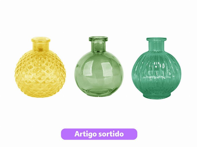 Jarra Forma Balão Vidro Actuel 8.5X8.5X10.3Cm Modelos Sortidos