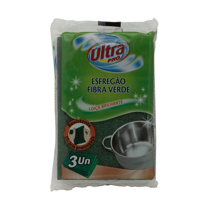 Esfregão Fibra Verde 3Un Ultra 3Un