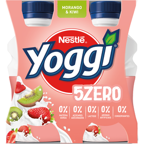 Iogurte Líquido Magro 5 Zero Morango E Kiwi Sem Lactose Yoggi 640 gr (4 Un)