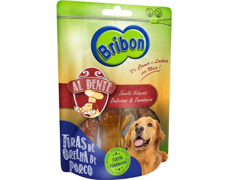 Snack Cão Al Dente Bribon Tiras Orelha Porco