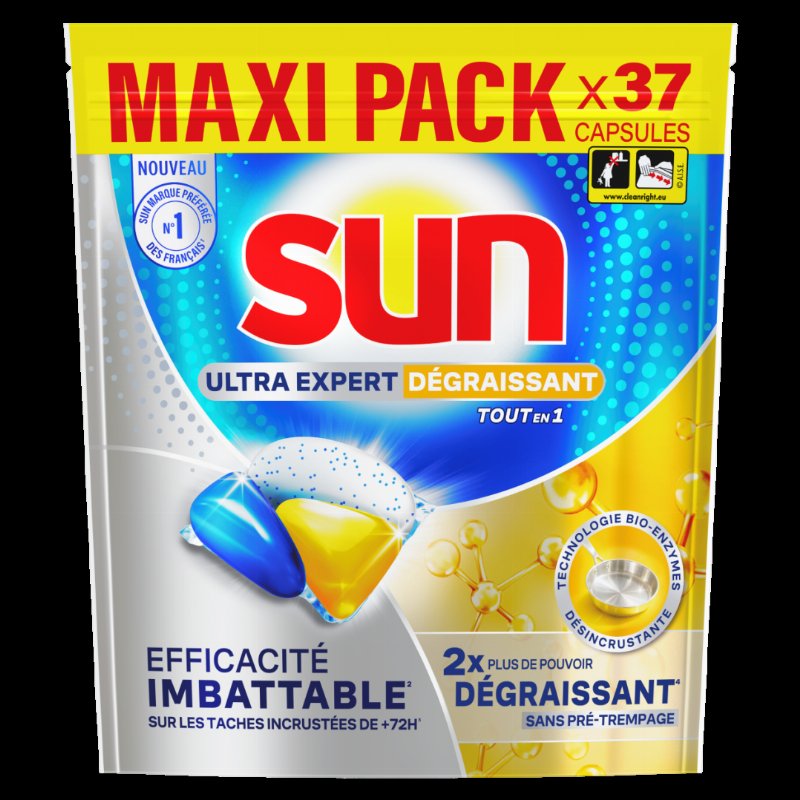 Cápsulas Para Máquina Da Loiça Desengordurante Sun 37Un