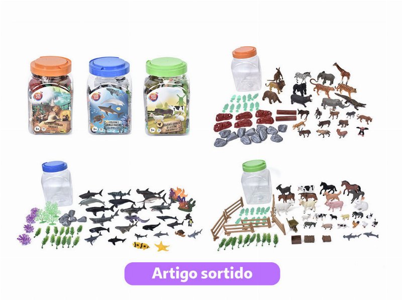 Set De Animais One Two Fun 55 Peças Modelos Sortidos