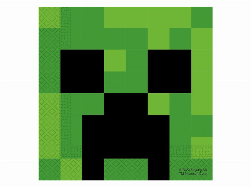Guardanapos Minecraft Papel 33X33Cm 20 Unidades