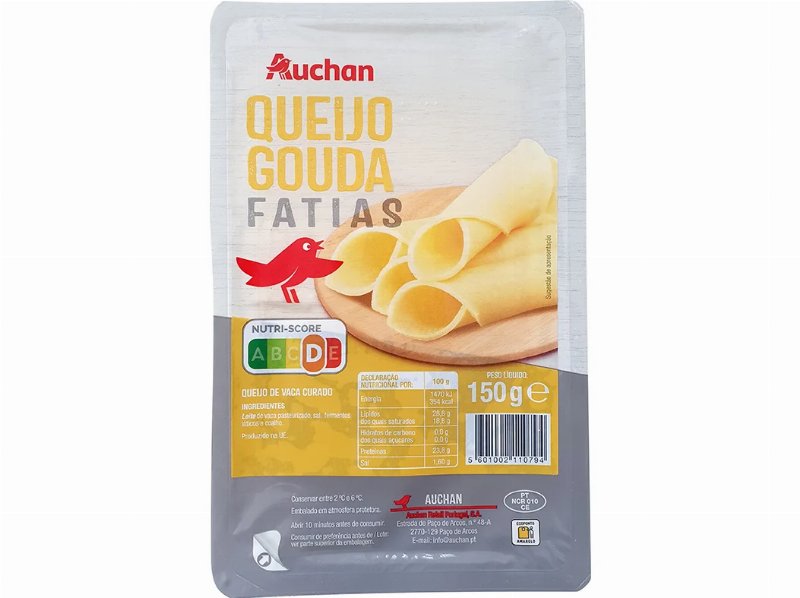 Queijo Gouda Auchan Fatias 150 g