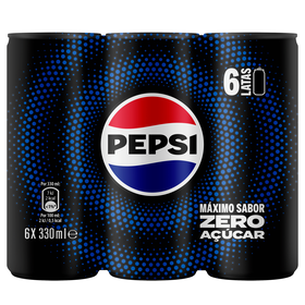 Refrigerante Em Lata Com Gás Cola Zero Pepsi 6 X 33 cl