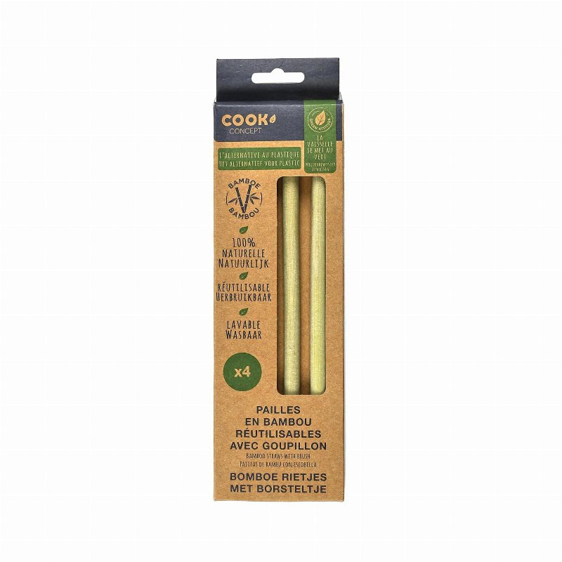Hkh Pack 4 Palhas Bambu Com Escovilhão