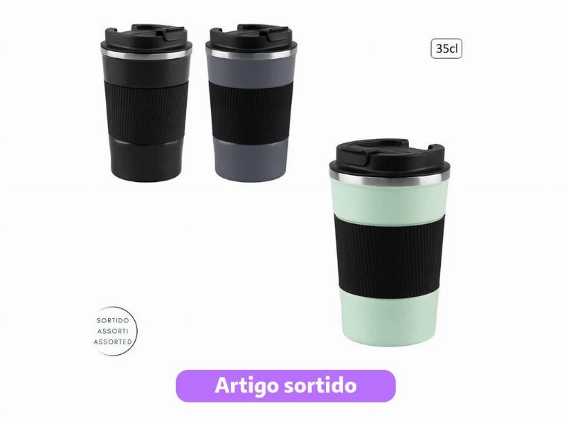 Copo Térmico Anilar Inox 36 cl Cores Sortidas