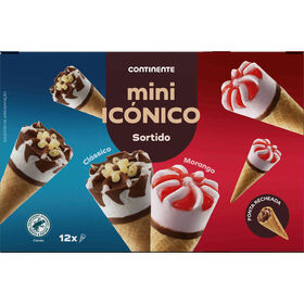 Gelado Mini Icónico Sortido Clássico E Morango Continente 336 ml (12 Un)