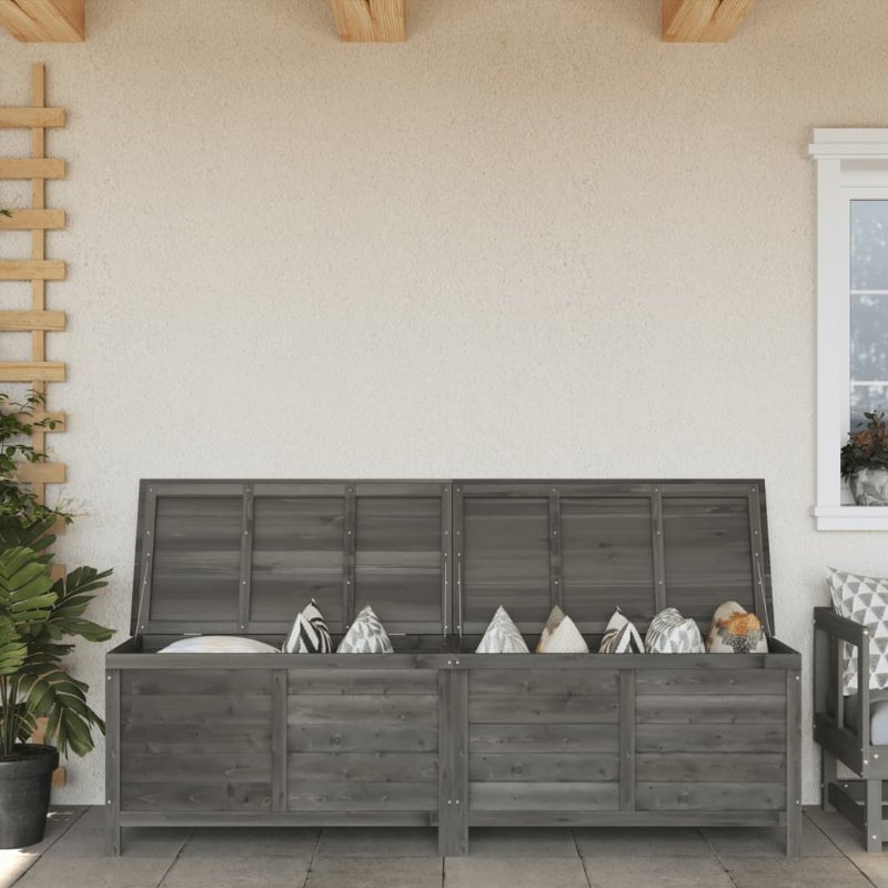 Hkh Caixa Arrumação P/Jardim 198,5X50X56,5Cm Abeto Maciço - Antracite