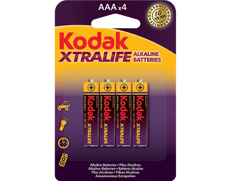 Pilhas Kodak Xtralife Alkaline Aaa Pack 4 Unidades