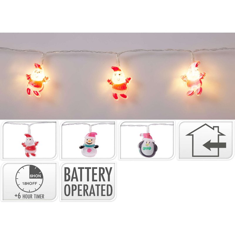 Conjunto 10 Luzes Led Pai Natal (Vários Modelos)