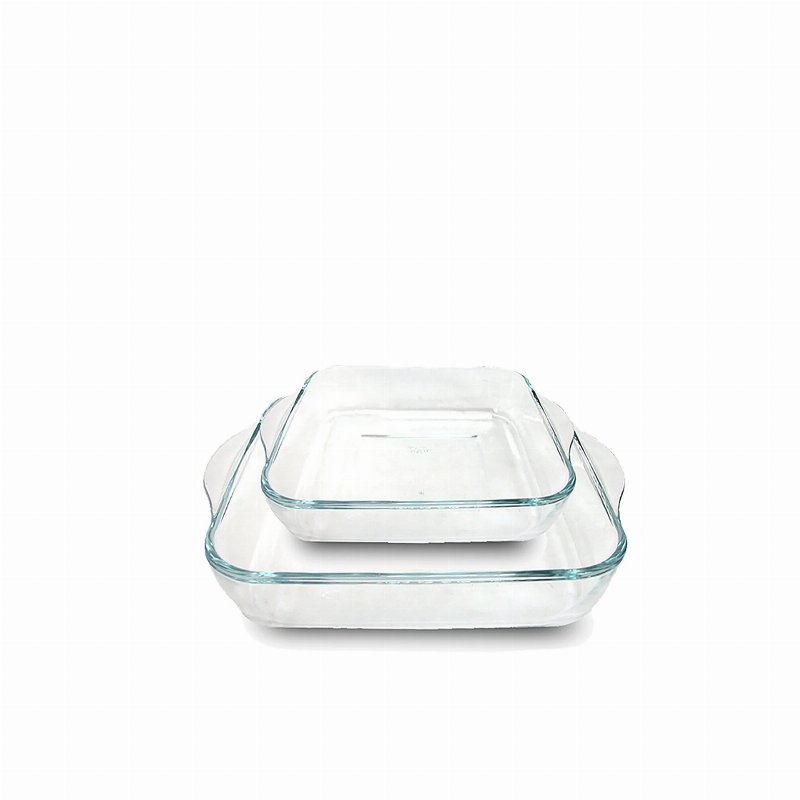 Borcam Conjunto 2 Travessas Quadradas Vidro Para Forno